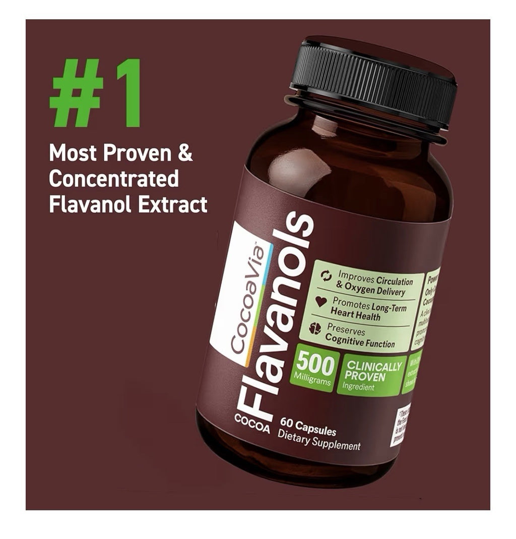 2 Pack CocoaVia Cocoa Flavanols 500mg Heart Brain Circulation Support Supplement