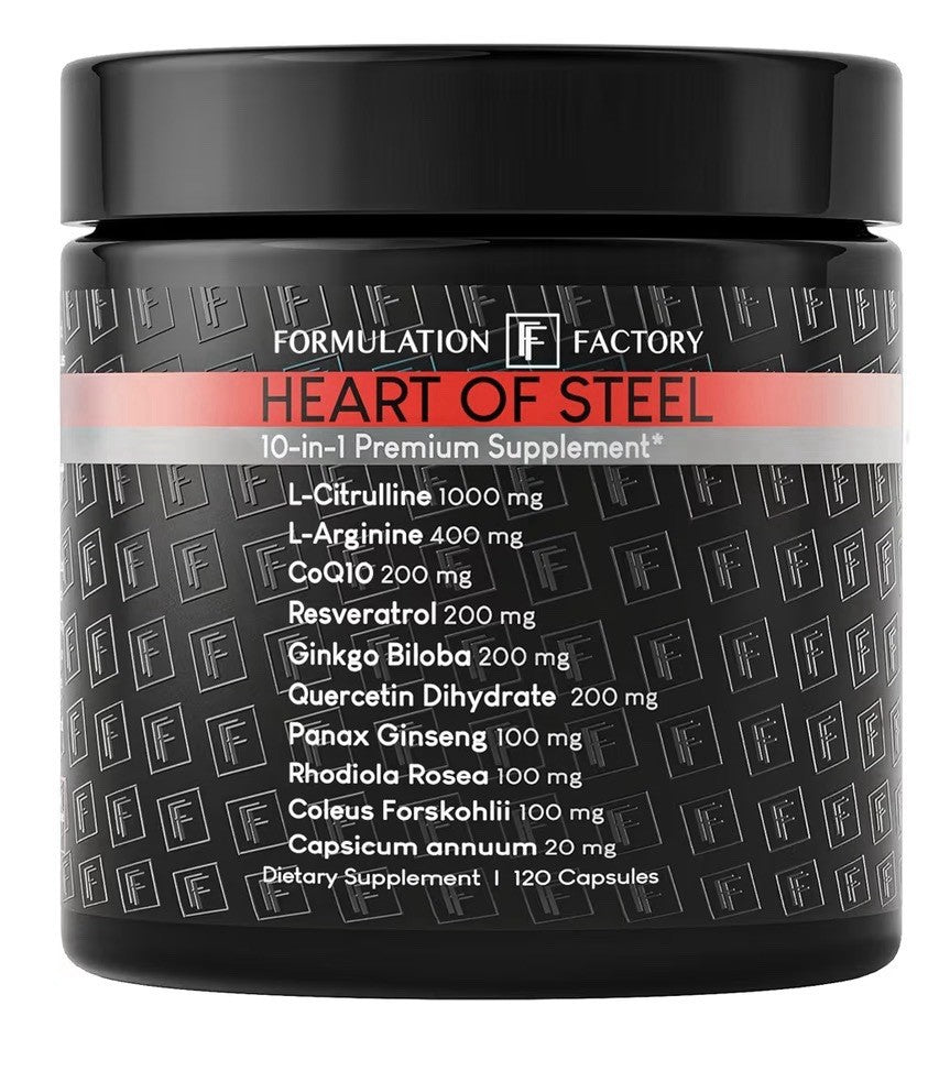 3 Pack Formulation Factory Heart of Steel Nitric Oxide 10-in-1 For Men Women