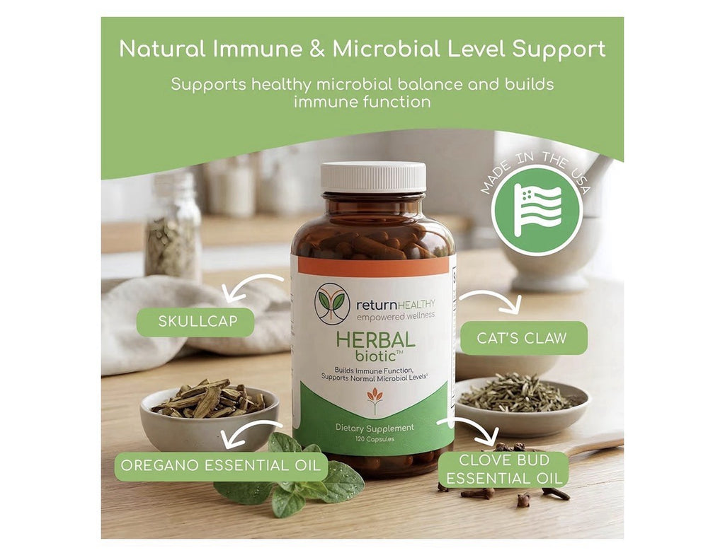 Return Healthy Herbal Biotic Immune Support Microbial Levels Support 120 Capsule