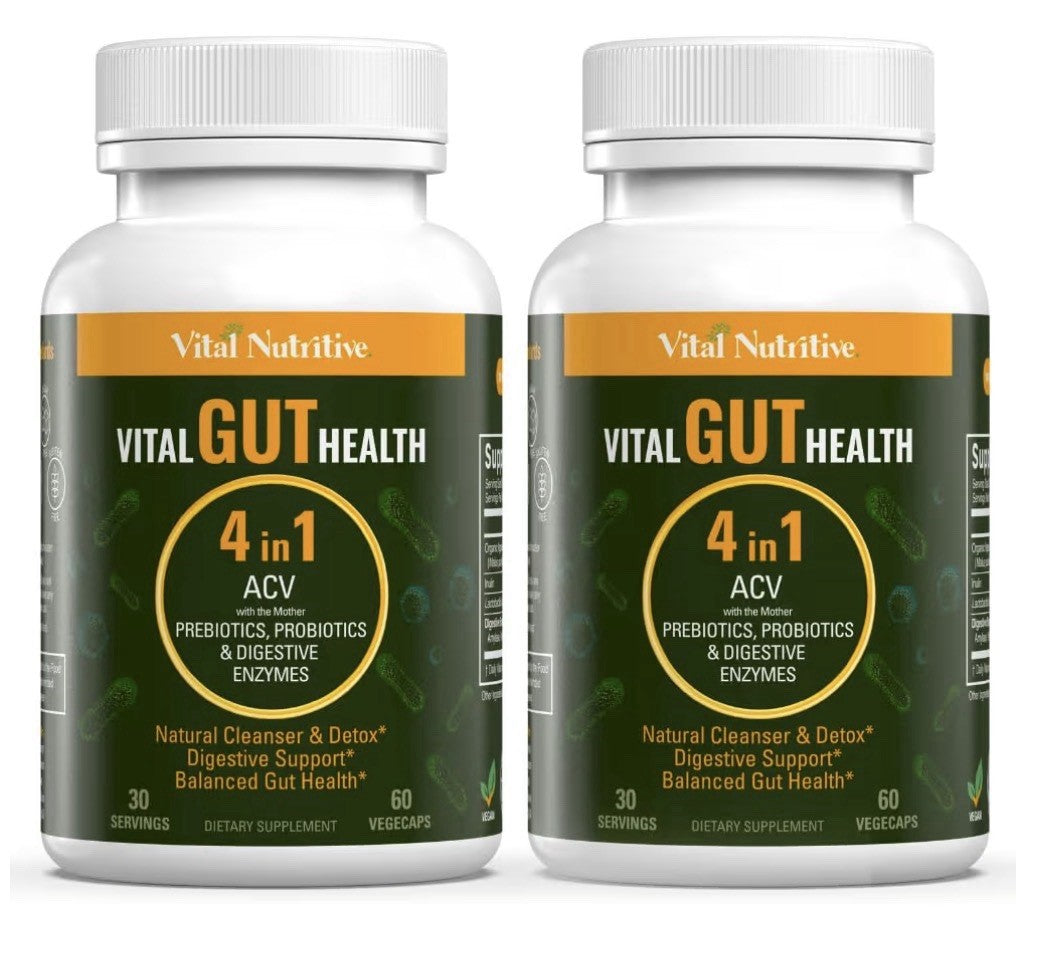 2 Pack Vital Nutritive Vital Gut Health 4inl with Apple Cider Vinegar Prebiotics