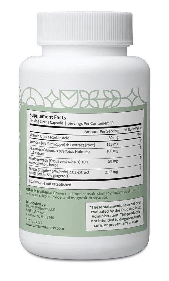 Pattern Wellness Sea Moss Complex supports Immune Digestive Health 30 Capsules
