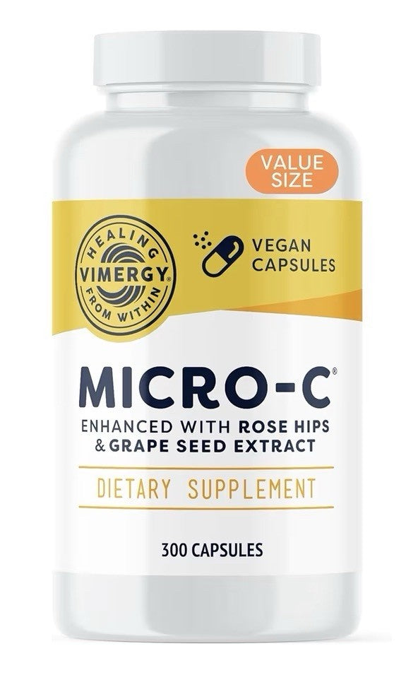 Vimergy Micro-C Vitamin C Capsules 500mg per Capsule Bones Immune Support 300cap