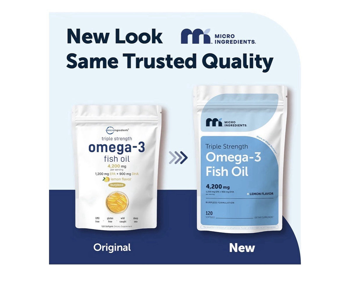 Micro Ingredients Omega-3 Fish Oil Triple Strength 4,200 mg Per Serving 120sgel