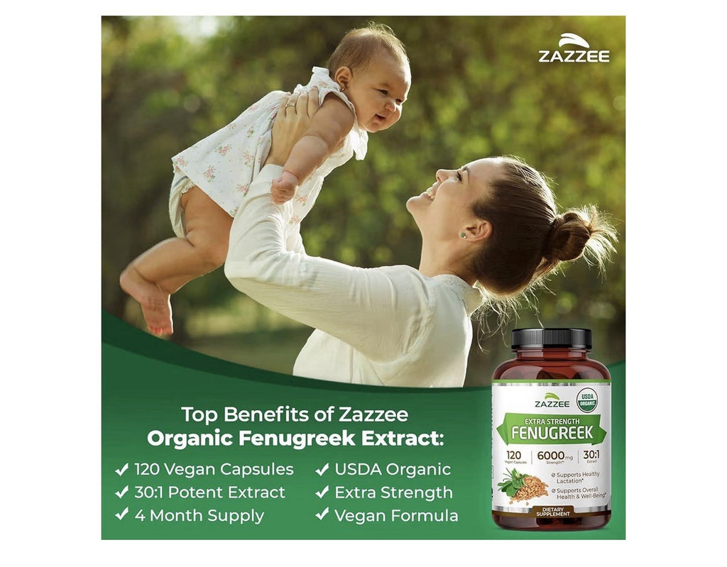 2Pack Zazzee Fenugreek Extra Strength Healthy Lactation Overall Health Wellbeing