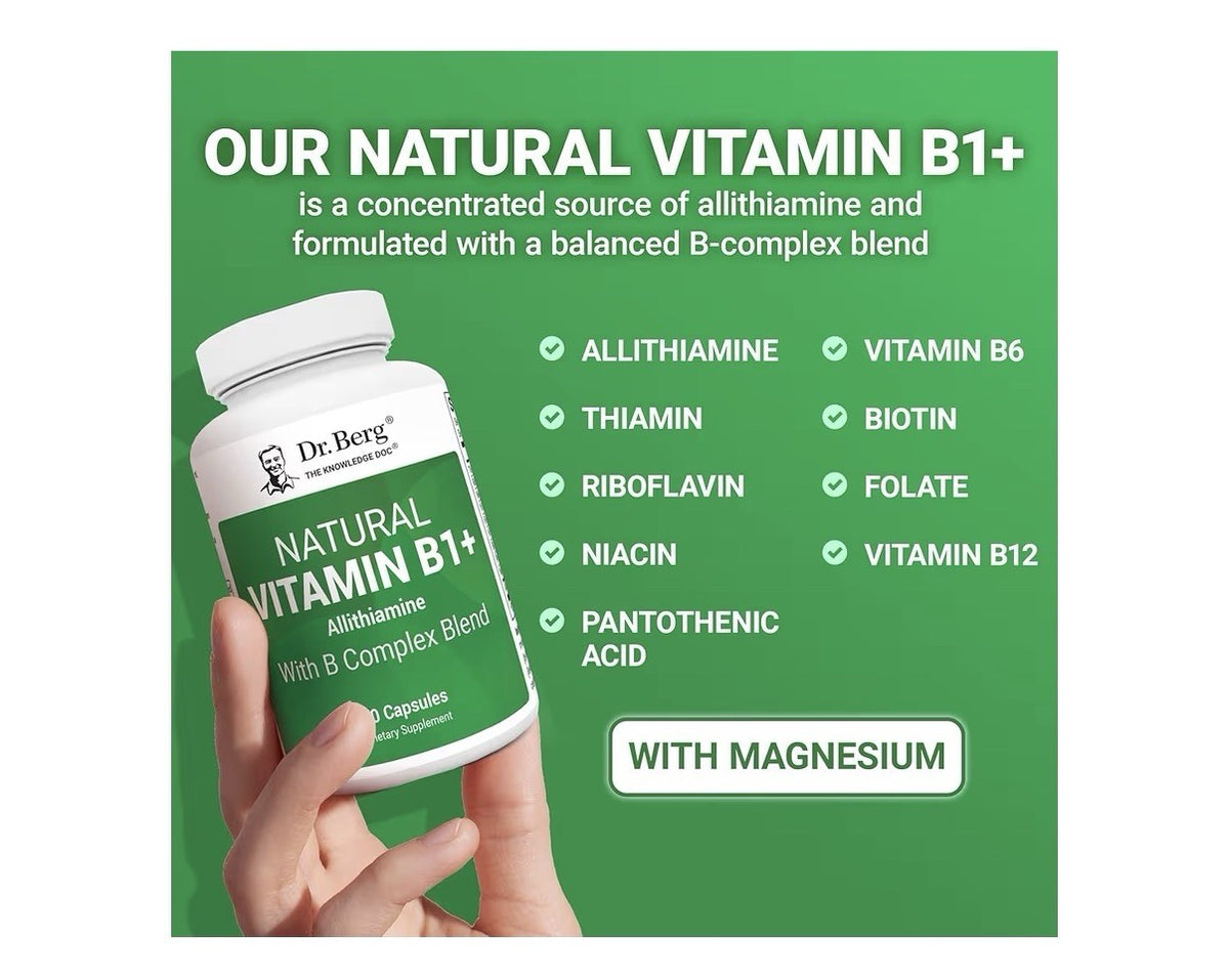 Dr. Berg Natural Vitamin B1+ Allithiamine With B Complex Blend Woman & Men 60cap