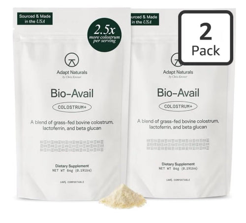 2 Pack Adapt Naturals Colostrum+ Bio-Avail Supplement w/ Lactoferrin Beta-Glucan
