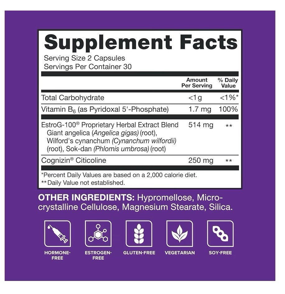 Qunol Menopause Relief Hormone Free Support Hot Flashes Night Sweats Mood 60caps