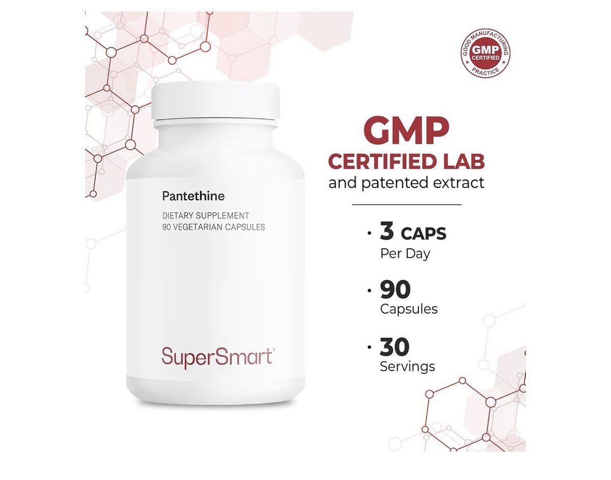 Supersmart Pantesin Pantethine 600mg per Day Pantothenic Acid Vitamin B5 90 Caps