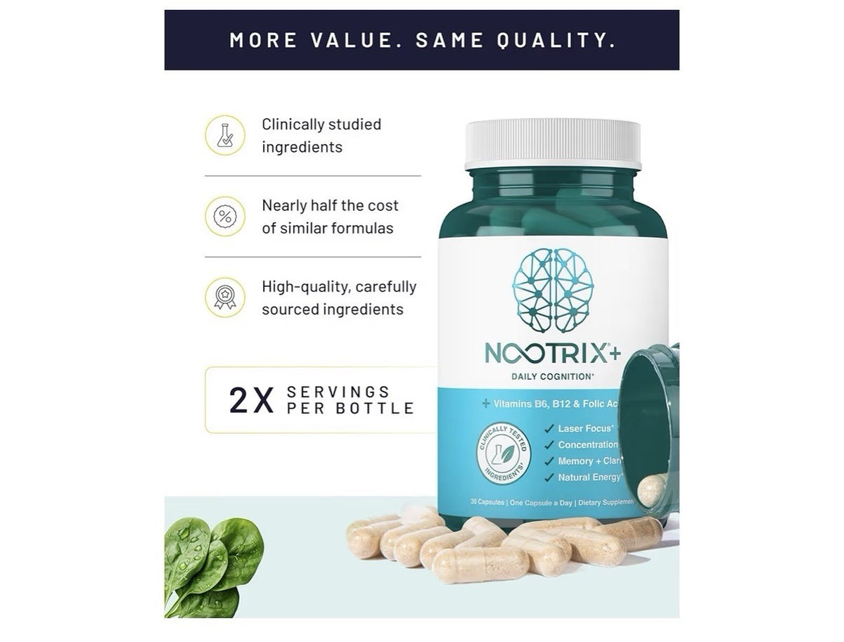 Nootrix Brain Plus Nootropic Supplement Support Memory Focus Cognitive 30capsule