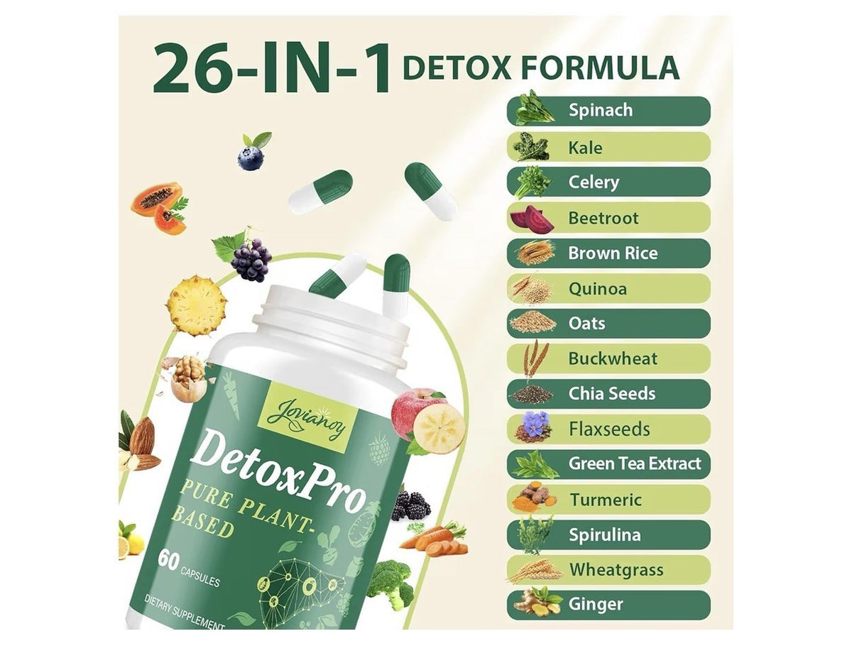 Jovianoy DetoxPro 1000 MG Detox & Cleanse 26-in-1 Pure Plan Based Formula 2 Pack