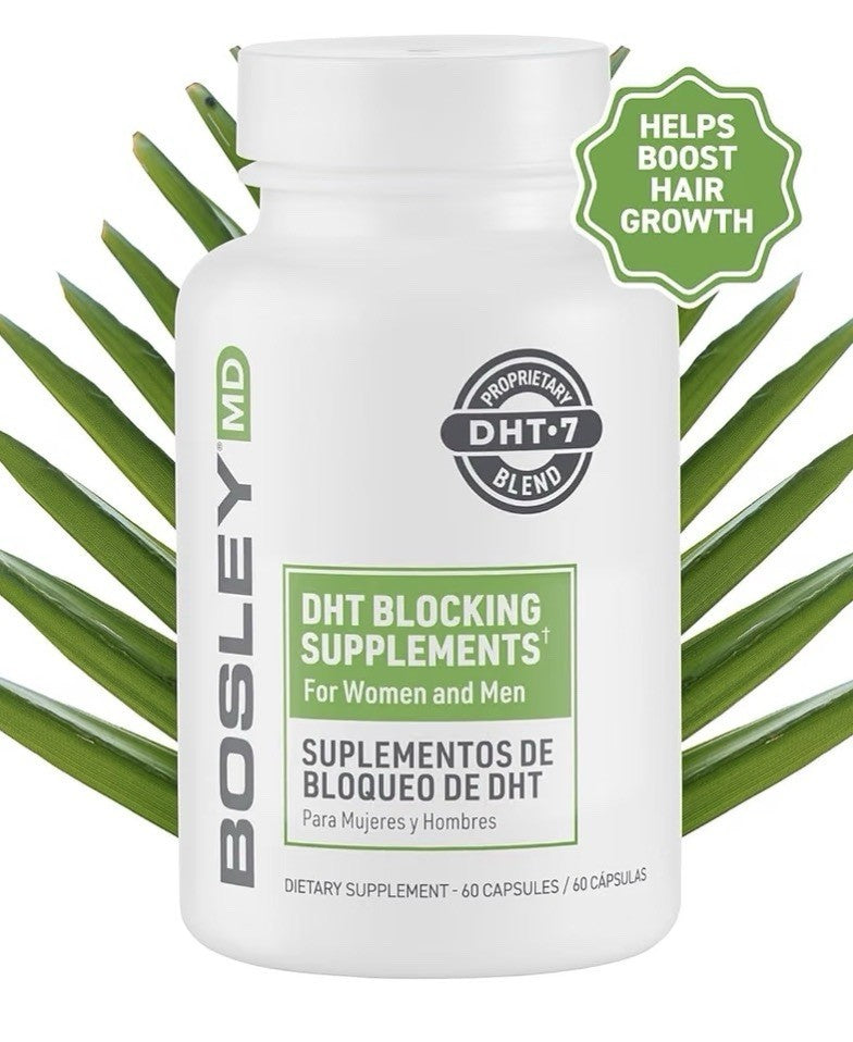 BosleyMD DHT Blocking Supplements Thicker Fuller Hair For Women & Men 60 Capsule