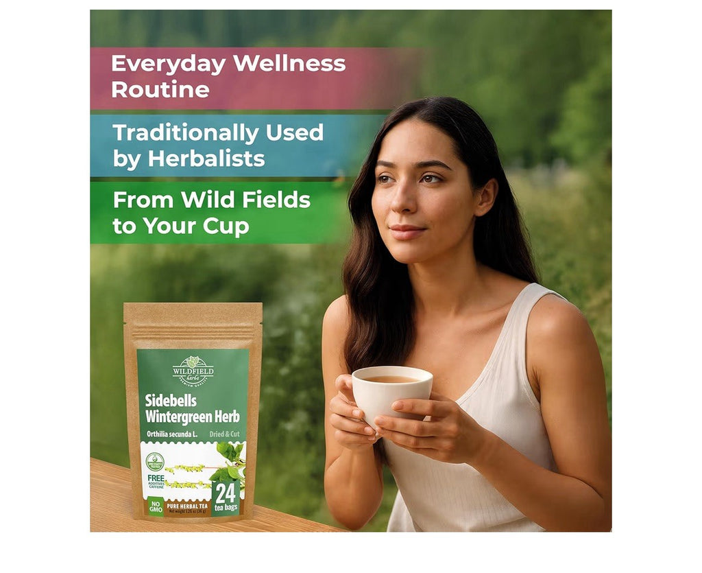 Wildfield Sidebells Wintergreen dried cut Herb Tea (Orthilia Secunda) 24 Teabags