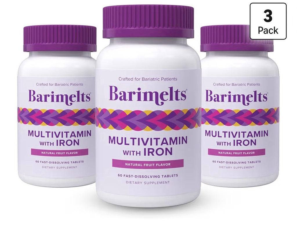 3pack BariMelts Multivitamin with Iron Bariatric Vitamins for Women Fruit Tablet