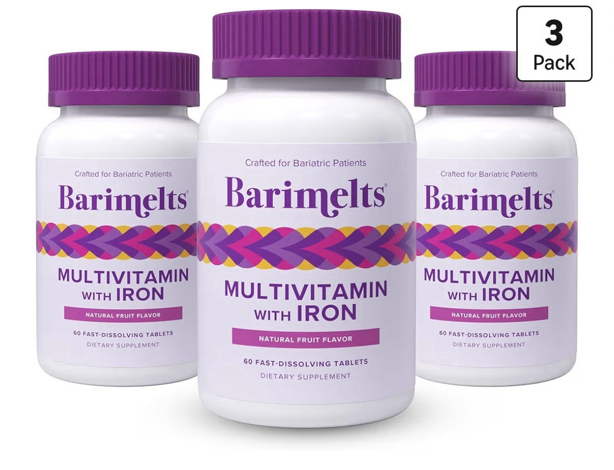3pack BariMelts Multivitamin with Iron Bariatric Vitamins for Women Fruit Tablet