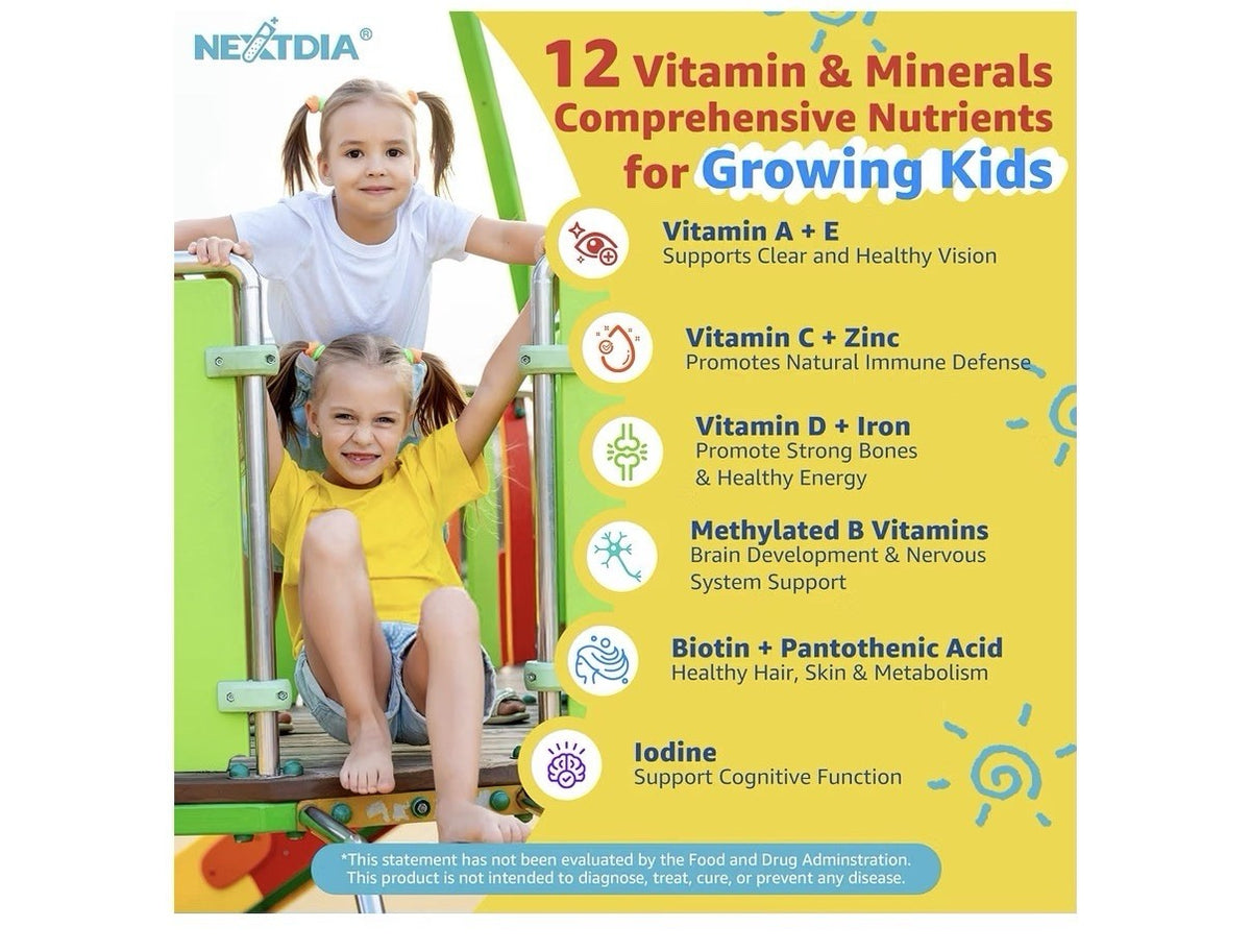Nextdia Kids Multivitamin Age 4+ With Omega 3 Probiotics & Iron 2 Pack
