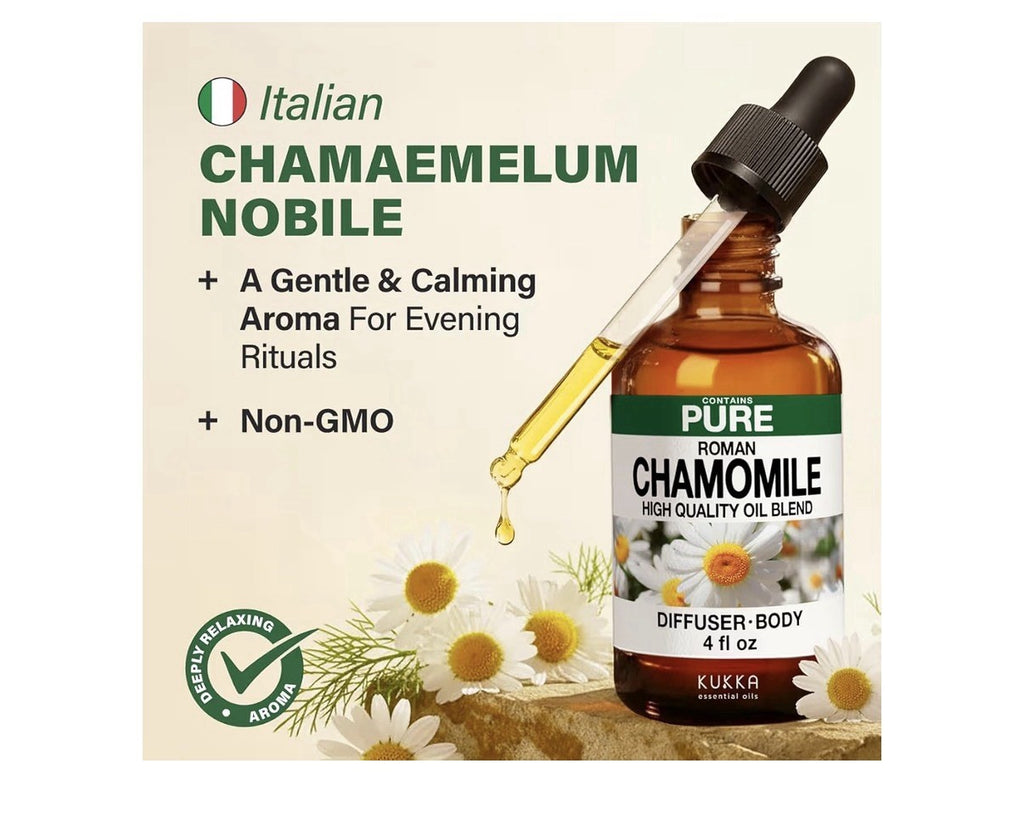 Kukka Roman Chamomile Essential Oil Peaceful Relaxation Soothing Calming 4oz