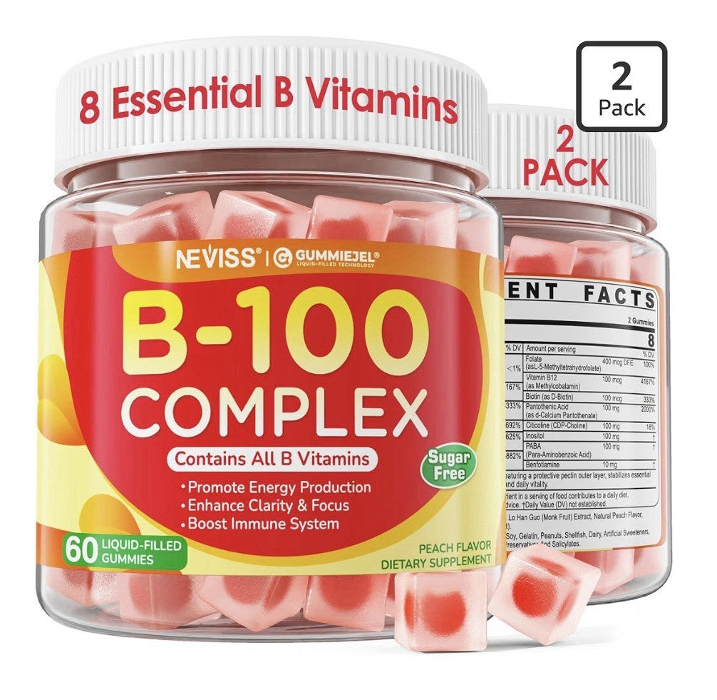 2 Pack Neviss B 100 Complex Methylated B Complex Women & Men Energy Brain Immune