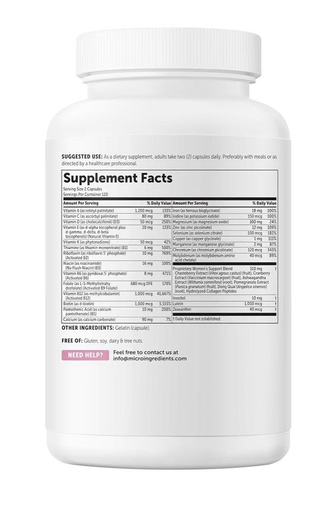 Micro Ingredients Pure Methylated Multivitamin for Women Clean Ingredients 240ca