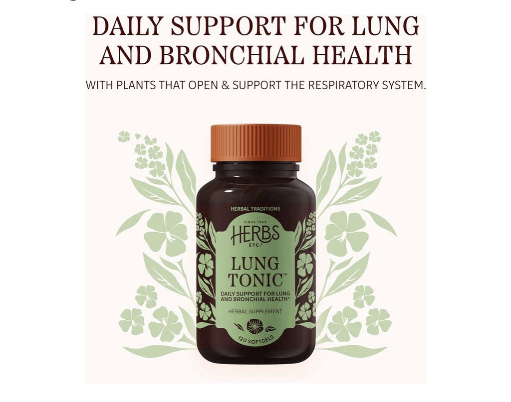 2 Pack Herbs Etc. Lung Tonic Herbal Supplement Clear Breathing Bronchial Health