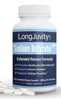 LongJuvity Sodium Butyrate Supplement 300mg Gut Health For Women, Men 120capsule