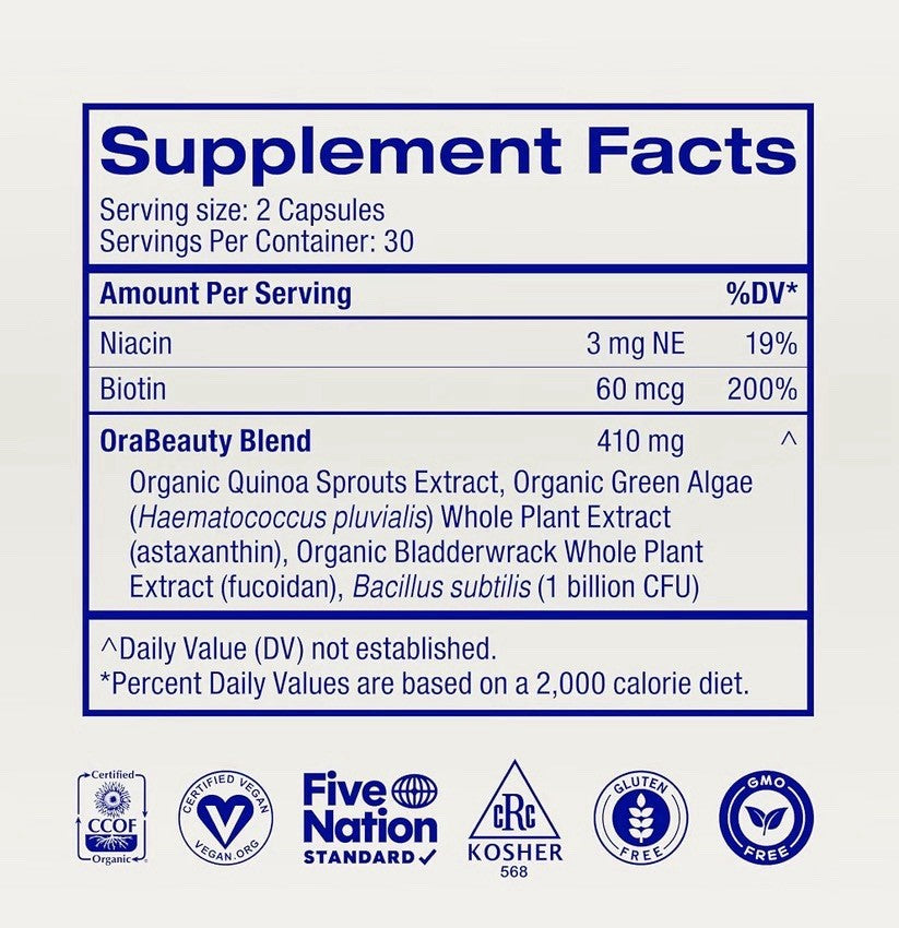 Ora Beyoutiful Hair Skin and Nails Support Beauty Supplement 60 Capsules