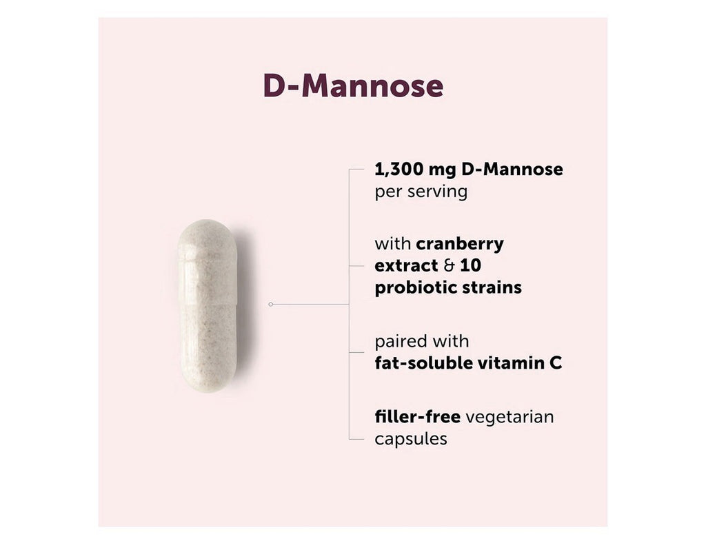 Micro Ingredients D Mannose 1,300mg Per Serving with Cranberry Probiotics 240cap