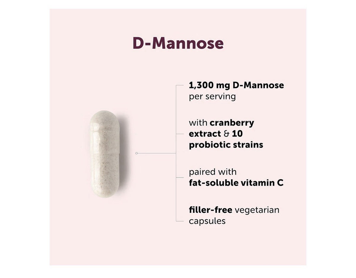 Micro Ingredients D Mannose 1,300mg Per Serving with Cranberry Probiotics 240cap