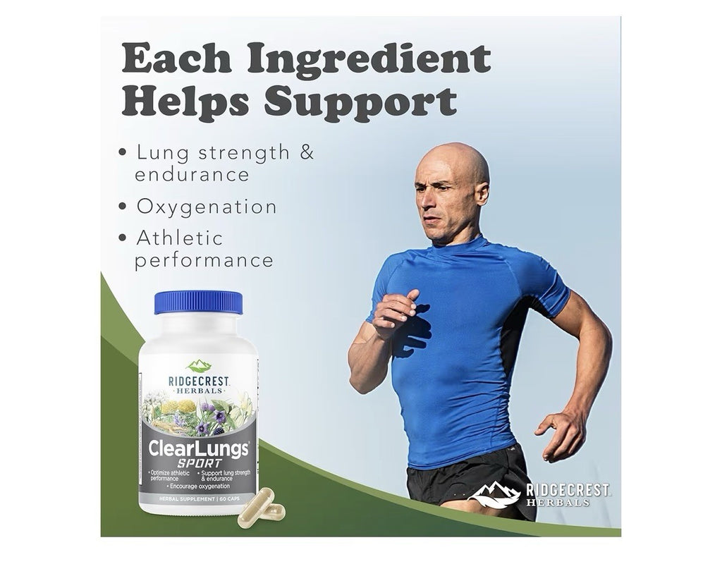 Ridgecrest Herbals ClearLungs Sport Oxygen Intake Optimize Athletic Performance