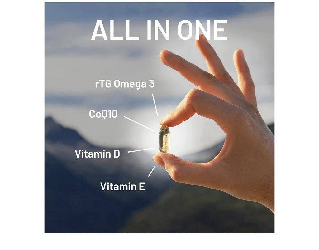 CGMLABS Super rTG Omega 3 Norwegian Fish Oil with vitamin D, E, CoQ10 180capsule