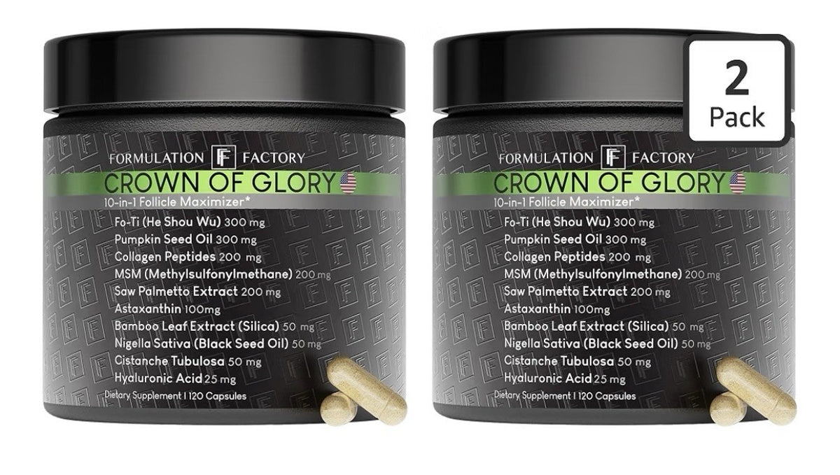 2 Pack Formulation Factory Crown of Glory 10-in-1 Hair Growth Faster DHT Blocker