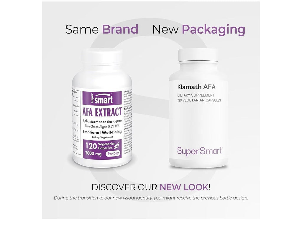 Supersmart Klamath AFA 2000 mg per Day 120 Vegetarian Capsules