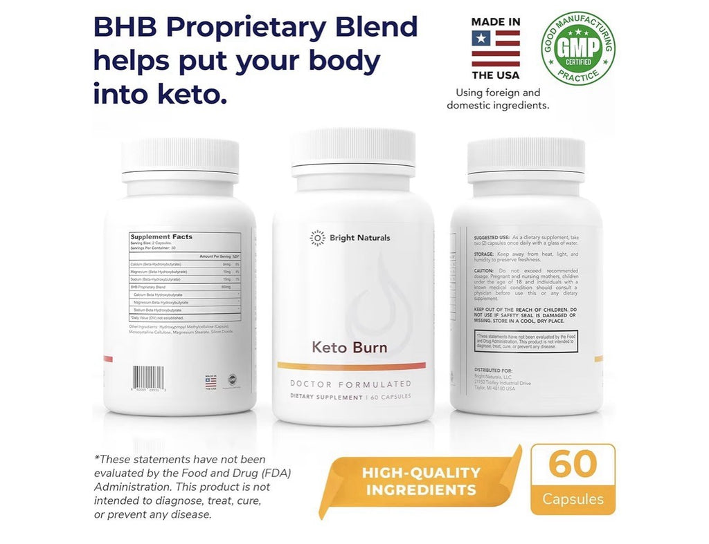 Bright Naturals Keto Burn Keto Burn Supplement for Keto Diet and Energy 3 Pack