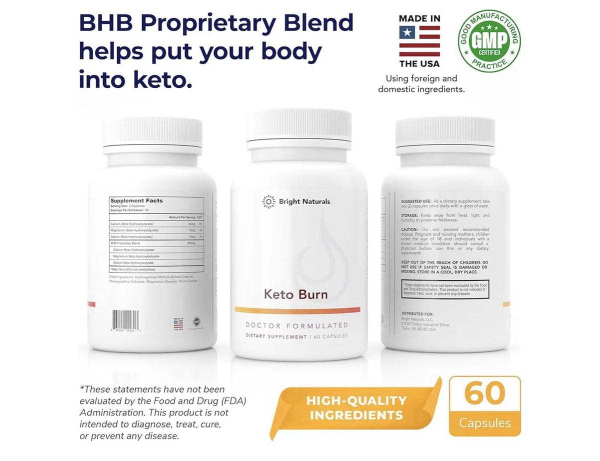 Bright Naturals Keto Burn Keto Burn Supplement for Keto Diet and Energy 3 Pack