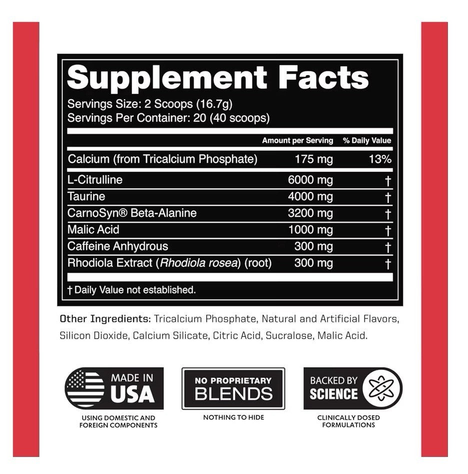 Outwork Nutrition Preworkout Energy Focus Stamina And Pump Rocket Pop Flavor
