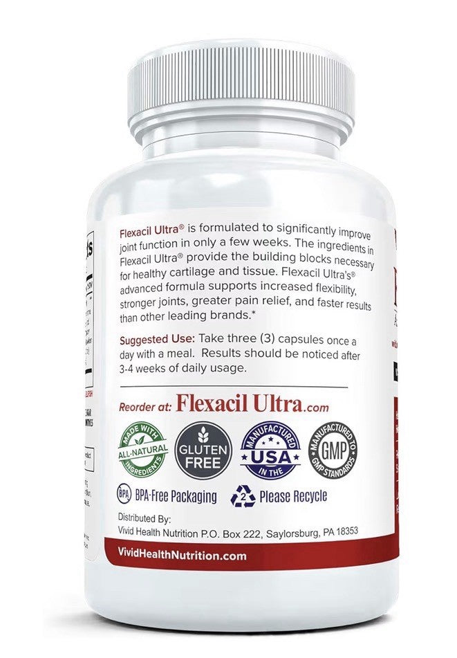 Flexacil Ultra Joint Health Supplement Flexibility Cartilage Support 3 Pack