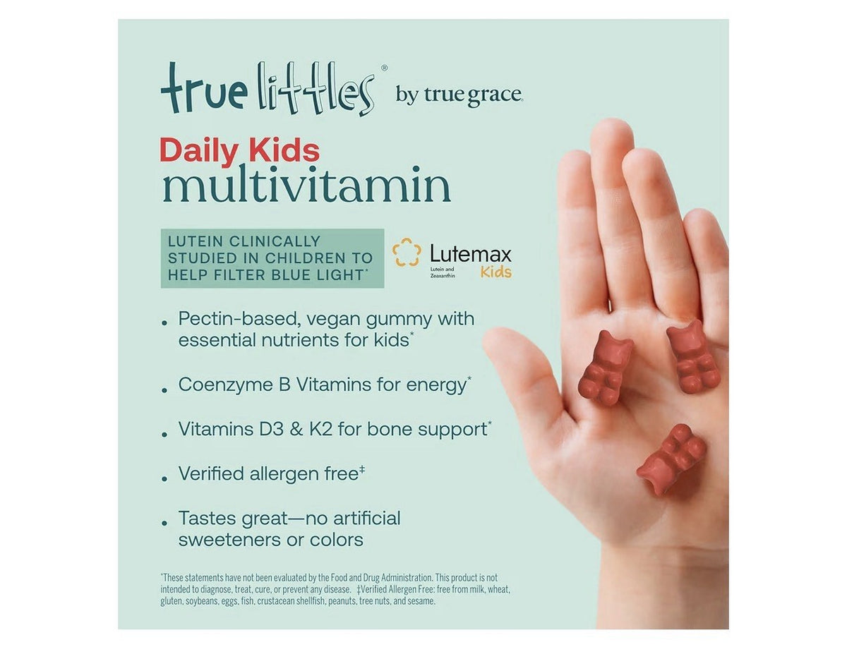 True Grace True Littles Daily Kids Multivitamin Immune Bone Cognitive Eye 120gmy