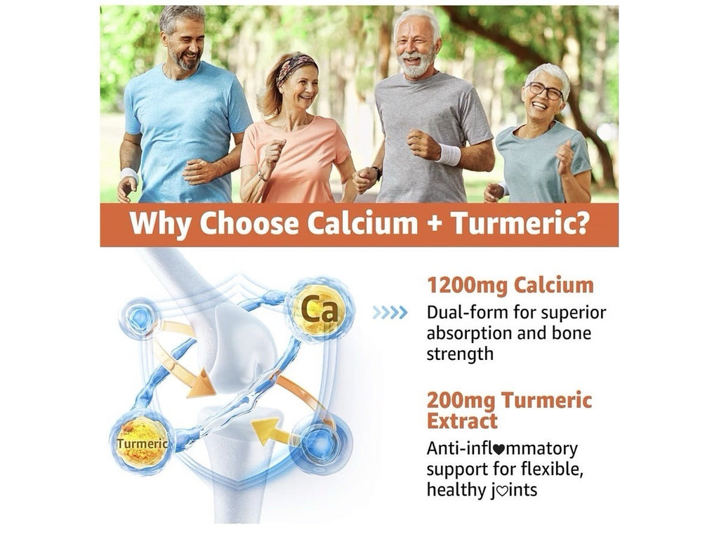 Nextdia Calcium 1200 MG + Turmeric With Vitamin D3 + K2 + B12 60 Gummies