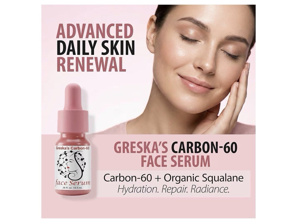 Greska's Carbon 60 Face Serum Skin Daily Moisturizer Recovery Repair 10ml