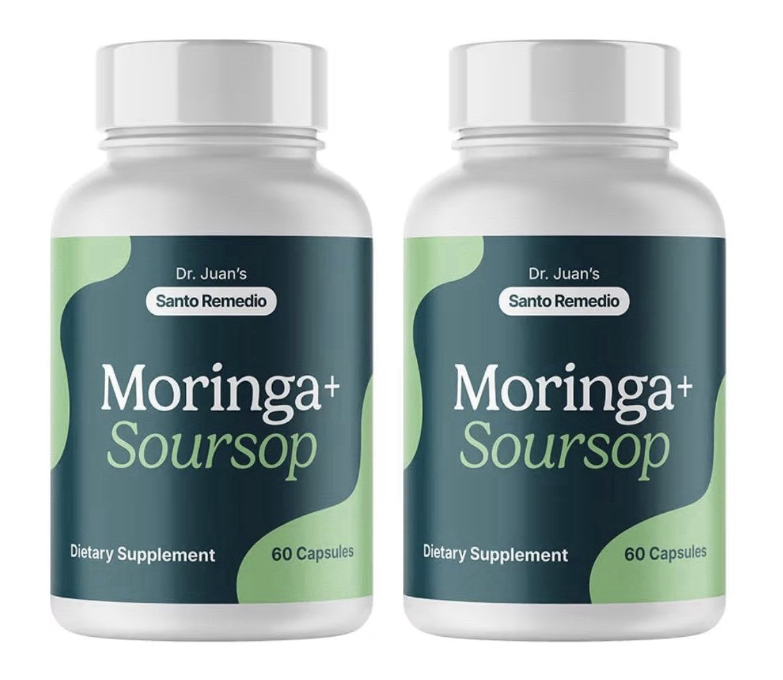 2 Pack Santo Remedio Moringa + Soursop Dietary Supplement Support Overall Health