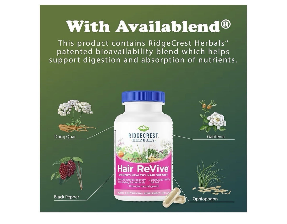 RidgeCrest Herbals Hair ReVive Nutritional Healthy Hair Support Supplement 120ca