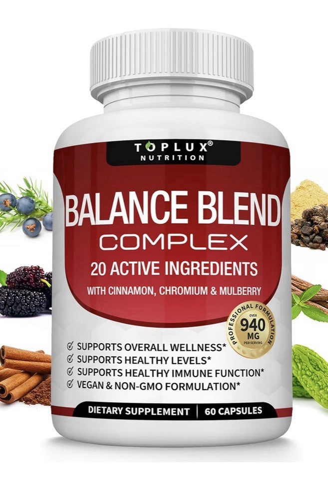 Toplux Blend Complex 20 Active Ingredients Natural For Women & Men 60 Capsules