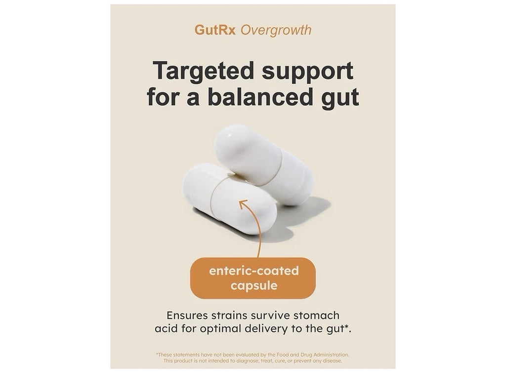 Overgrowth Probiotics Gut Digestive Health Support for Women and Men 30 Capsules