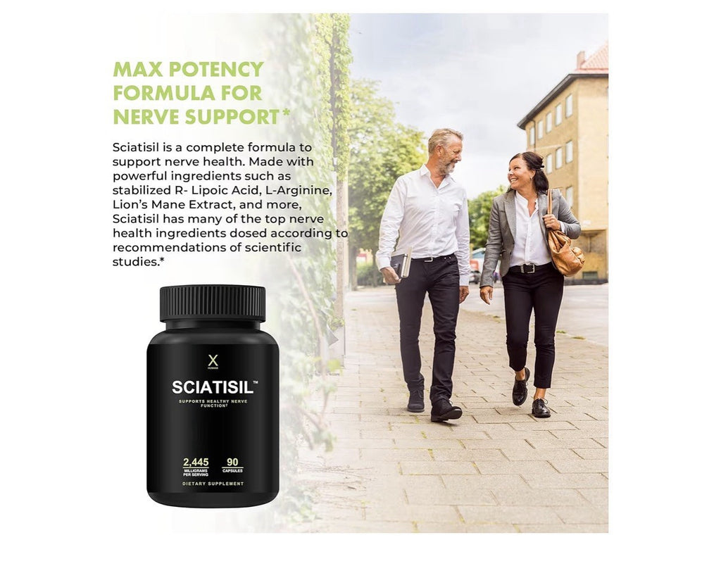 HUMANX Sciatica Nerve Function Support Supplement Healthy Back Leg Feet Hips 90c