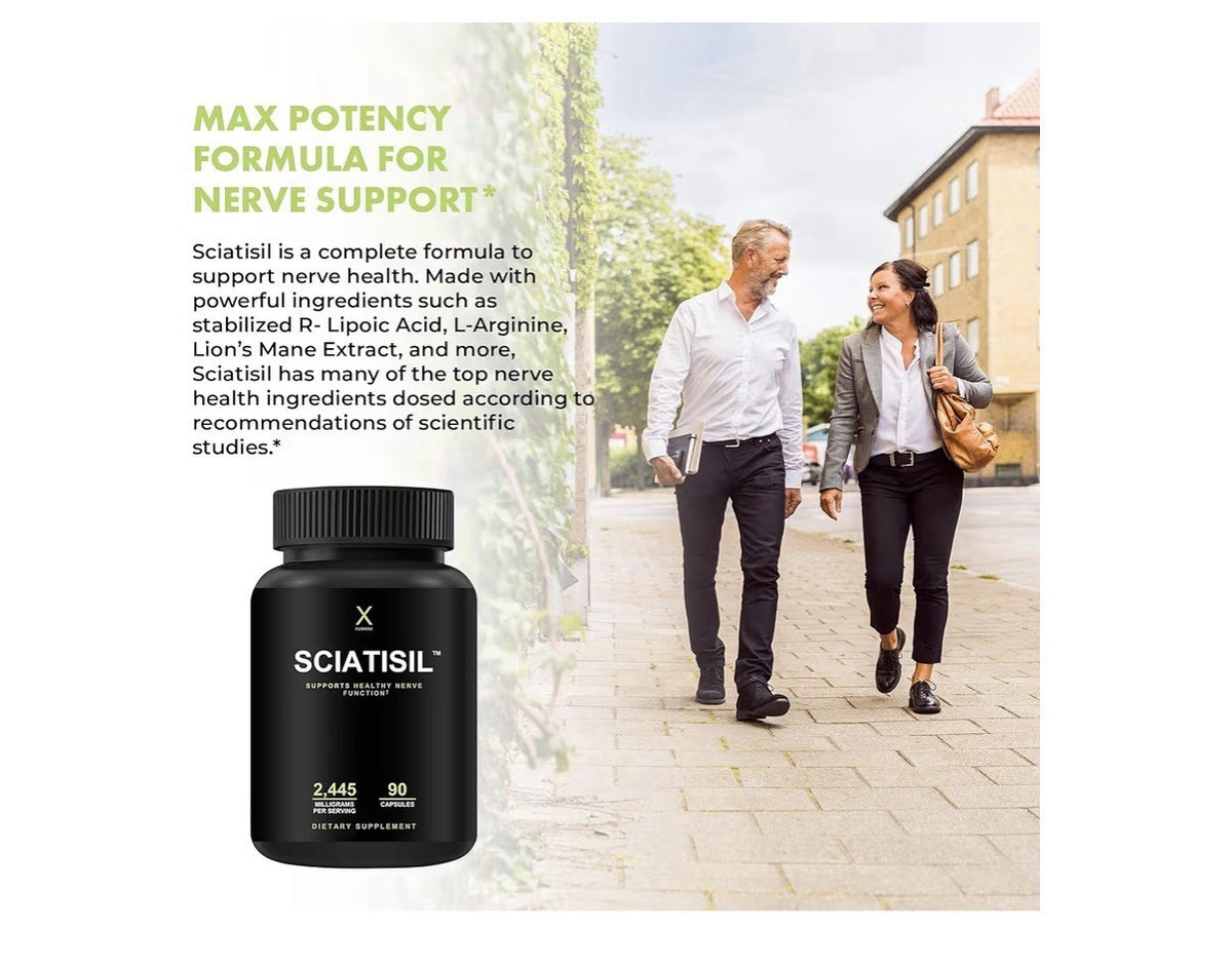 HUMANX Sciatica Nerve Function Support Supplement Healthy Back Leg Feet Hips 90c
