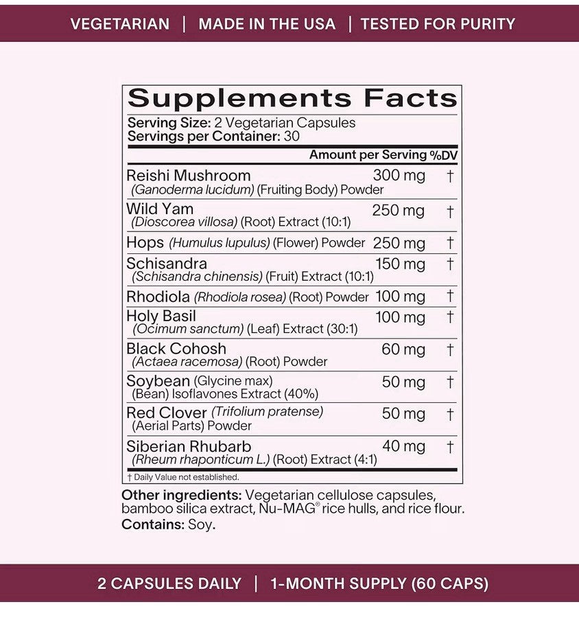 Ladywell Perimeno Perimenopause Support for Mood Mental Clarity Sleep 60Capsules