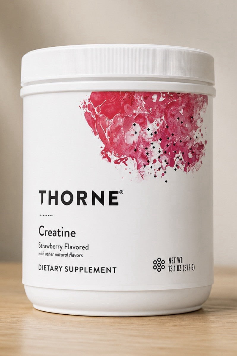 THORNE Creatine Monohydrate Powder For Women & Men Strawberry Flavored 60Serving
