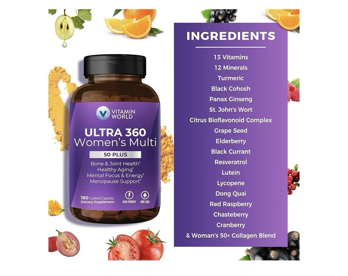 Vitamin World Ultra 360 Women’s Multi Multivitamin Women's 50+ Supplement 180Cap