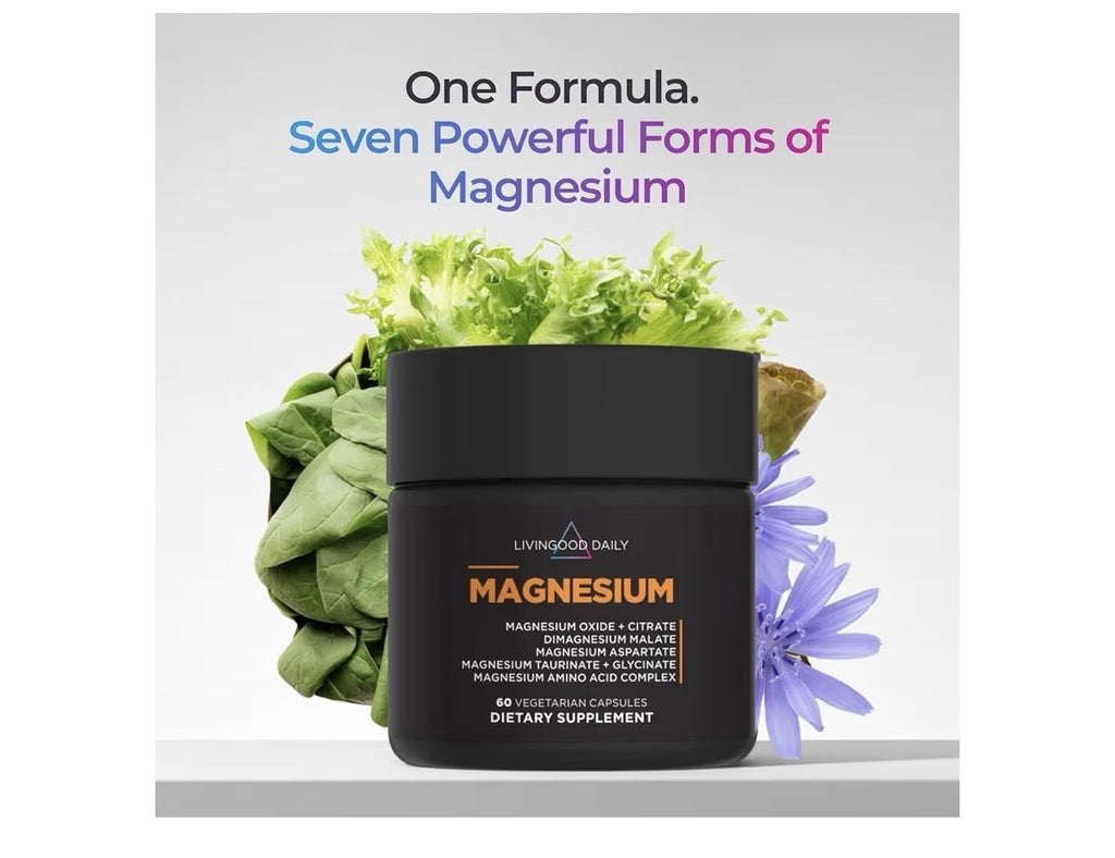 Livingood Daily Magnesium Supplement with Magnesium Glycinate Citrate Oxide 60ca