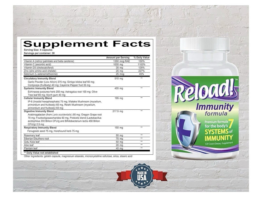 Reload Immunity Formula Antioxidant Support 7 System Of Immunity 120 Cspsules