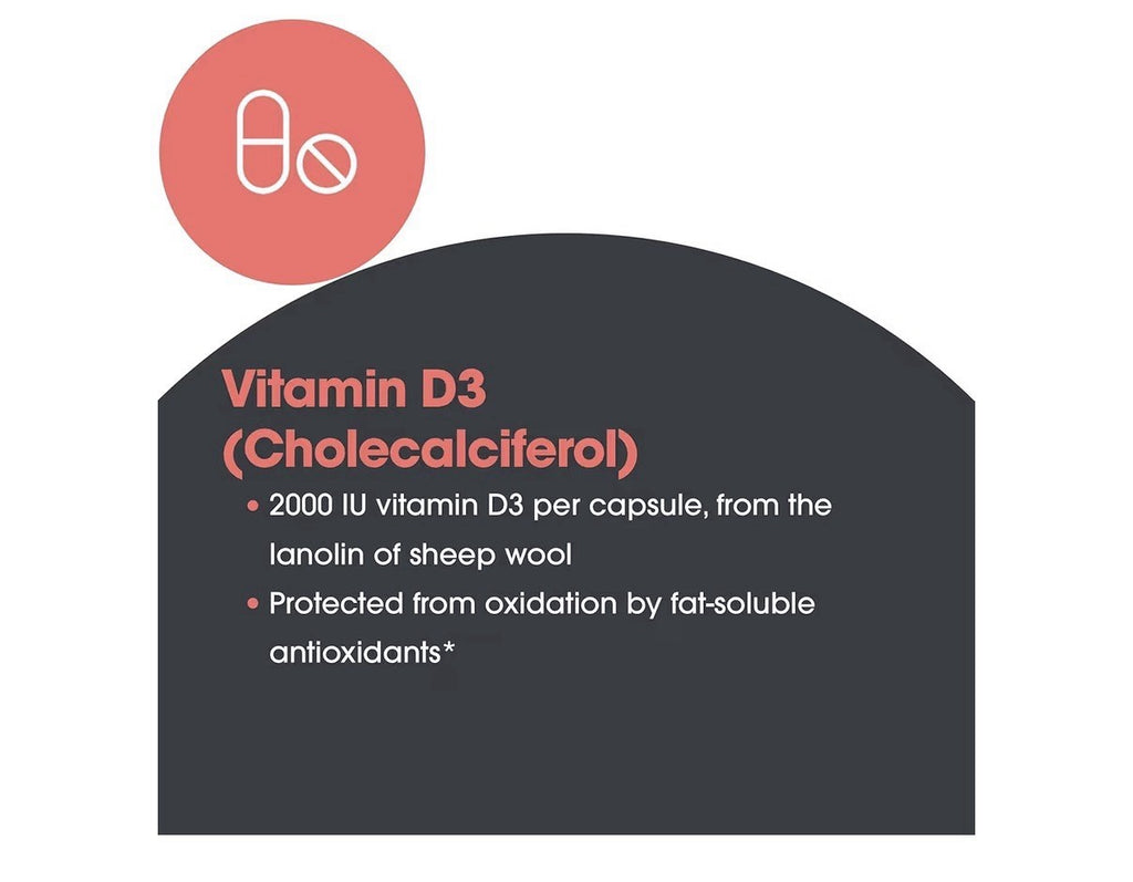 Allergy Research Group ARG Super D3 Cholecalciferol with C and E 60 Capsules